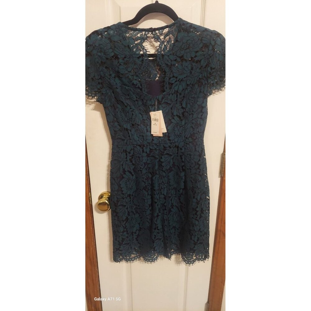 Banana Republic‎ Petite Collection Dress Womens Sz 0 P Green Jacquard NWT - Picture 6 of 9